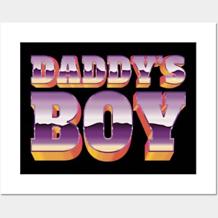 Daddy’s Boy - Metallic Beveled Text Design Posters and Art